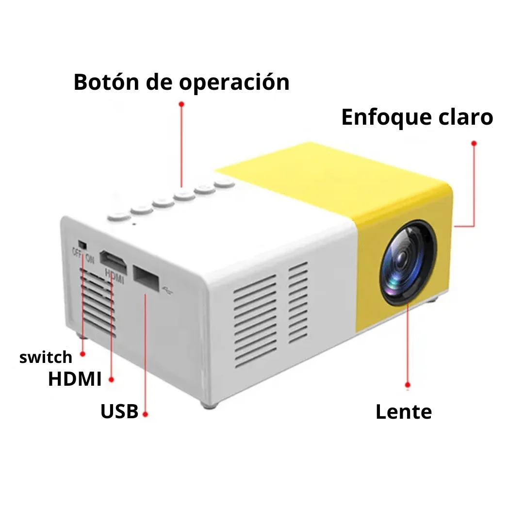 Mini Proyector Portátil YG300 HD Tu Propio Cine En Casa ¡Hasta 70 Pulgadas De Pantalla!