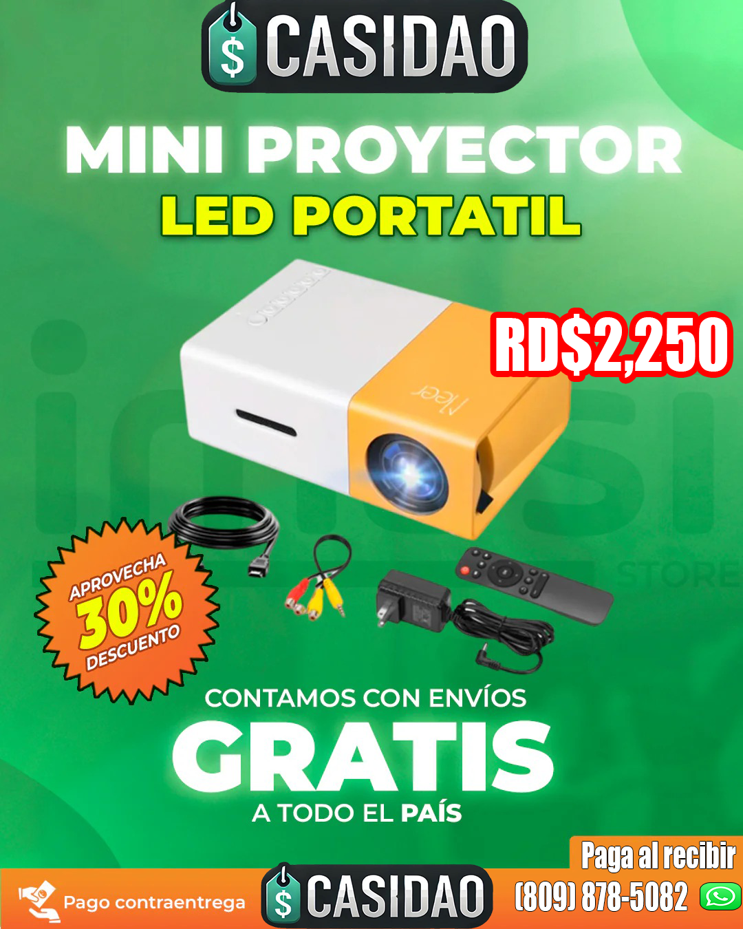 Mini Proyector Portátil YG300 HD Tu Propio Cine En Casa ¡Hasta 70 Pulgadas De Pantalla!