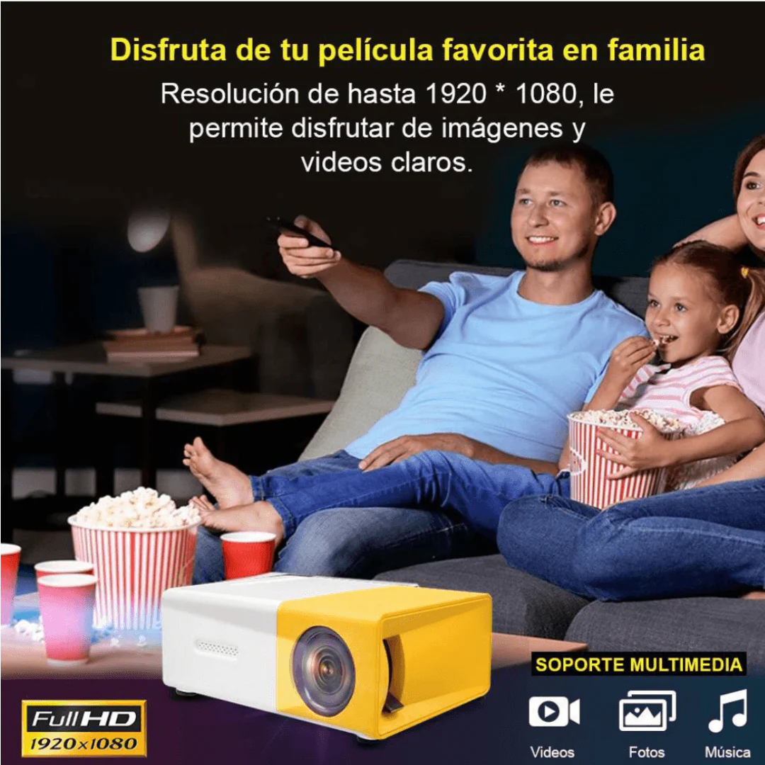 Mini Proyector Portátil YG300 HD Tu Propio Cine En Casa ¡Hasta 70 Pulgadas De Pantalla!